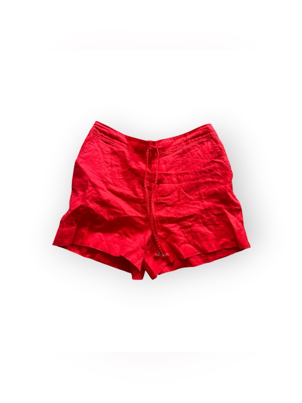 Cynthia Rowley Women’s Red Drawstring Linen Shorts